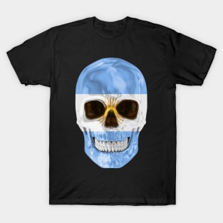 Argentina Flag Skull - Gift for Argentinian With Roots From Argentina T-Shirt